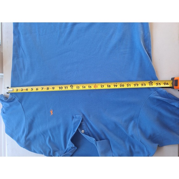 Polo Ralph Lauren Mens XL Blue Short Sleeve Cotton Polo Shirt Brown Pony Logo - Picture 7 of 8